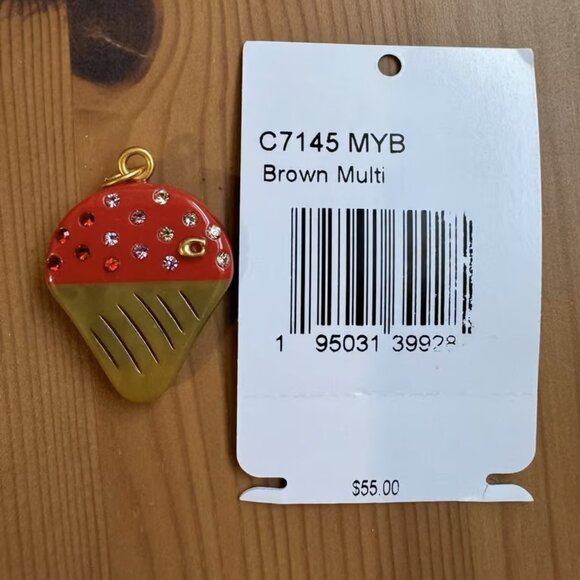 Coach Snow Cone Pendent Charm Resin Accented with Crystals Signature - Picture 3 of 7